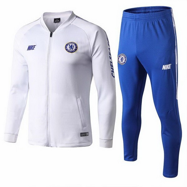 Survetement Football Chelsea 2019-20 Blanc Bleu